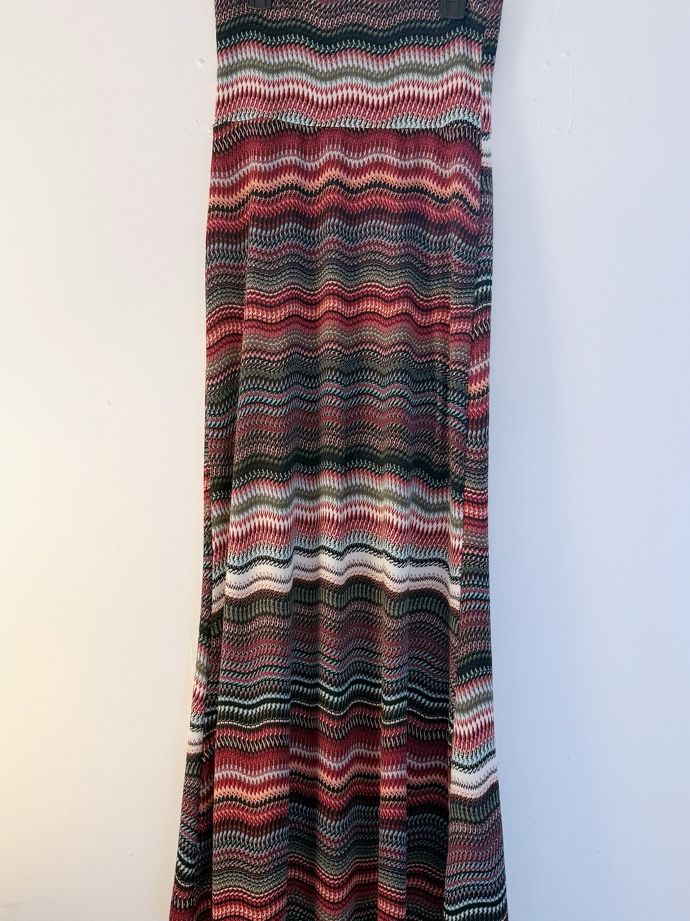 Full Tilt Wavy Stripe Maxi Skirt in Red, Black, White, Pink, Green